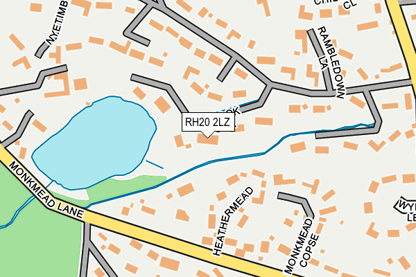RH20 2LZ map - OS OpenMap – Local (Ordnance Survey)