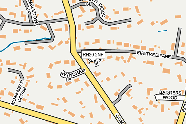 RH20 2NF map - OS OpenMap – Local (Ordnance Survey)