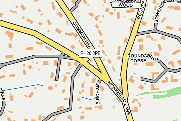 RH20 2PE map - OS OpenMap – Local (Ordnance Survey)