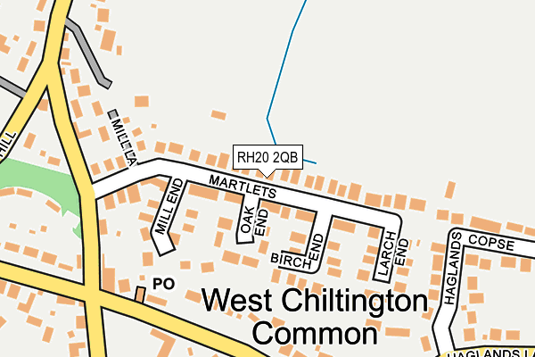 RH20 2QB map - OS OpenMap – Local (Ordnance Survey)