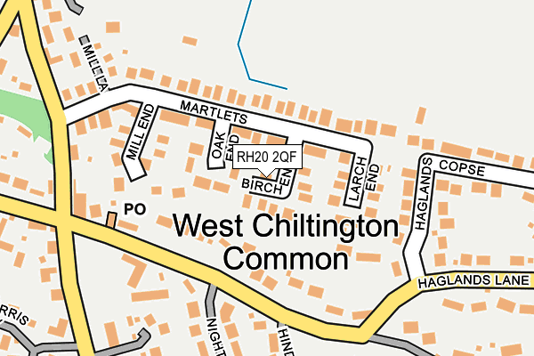 RH20 2QF map - OS OpenMap – Local (Ordnance Survey)