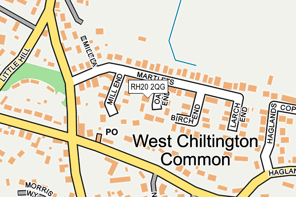 RH20 2QG map - OS OpenMap – Local (Ordnance Survey)
