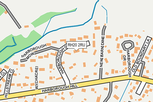 RH20 2RU map - OS OpenMap – Local (Ordnance Survey)