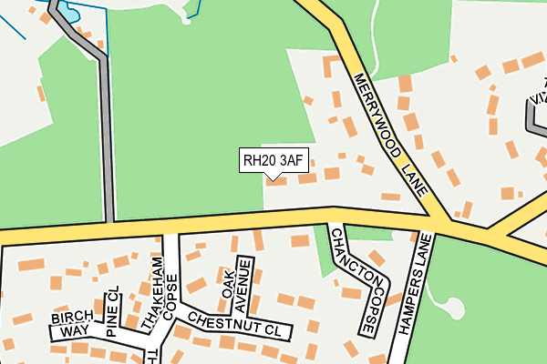 RH20 3AF map - OS OpenMap – Local (Ordnance Survey)