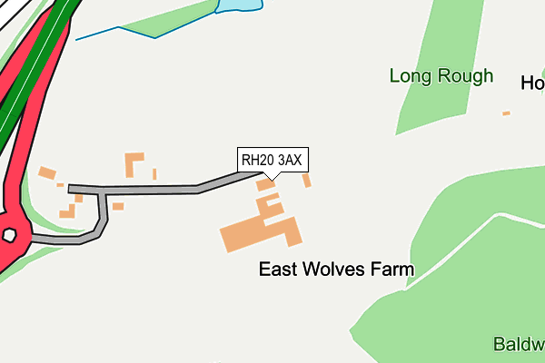 RH20 3AX map - OS OpenMap – Local (Ordnance Survey)