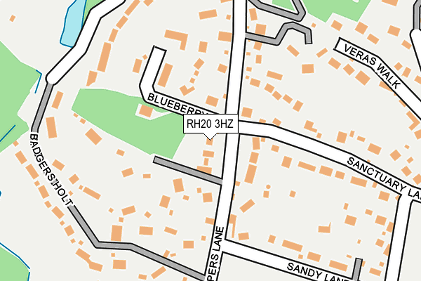 RH20 3HZ map - OS OpenMap – Local (Ordnance Survey)