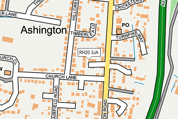 RH20 3JA map - OS OpenMap – Local (Ordnance Survey)