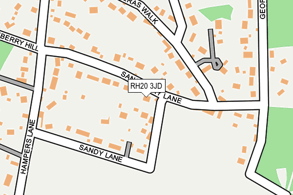 RH20 3JD map - OS OpenMap – Local (Ordnance Survey)