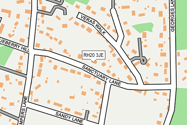 RH20 3JE map - OS OpenMap – Local (Ordnance Survey)