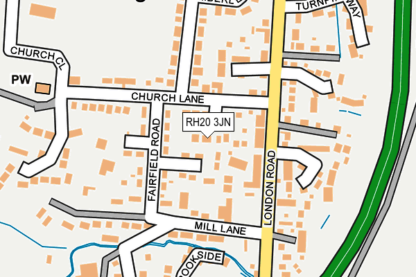 RH20 3JN map - OS OpenMap – Local (Ordnance Survey)