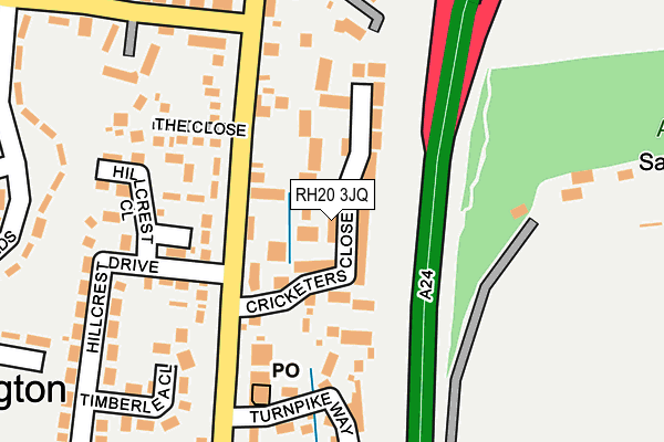 RH20 3JQ map - OS OpenMap – Local (Ordnance Survey)