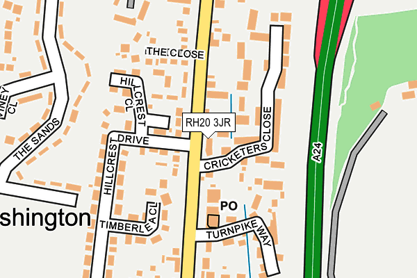 RH20 3JR map - OS OpenMap – Local (Ordnance Survey)