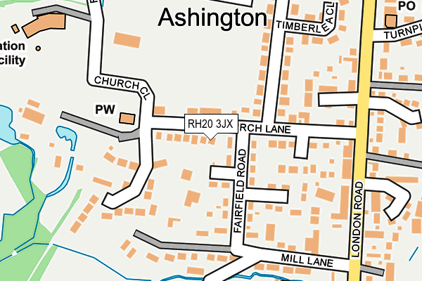 RH20 3JX map - OS OpenMap – Local (Ordnance Survey)