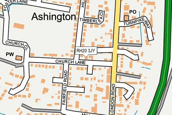 RH20 3JY map - OS OpenMap – Local (Ordnance Survey)