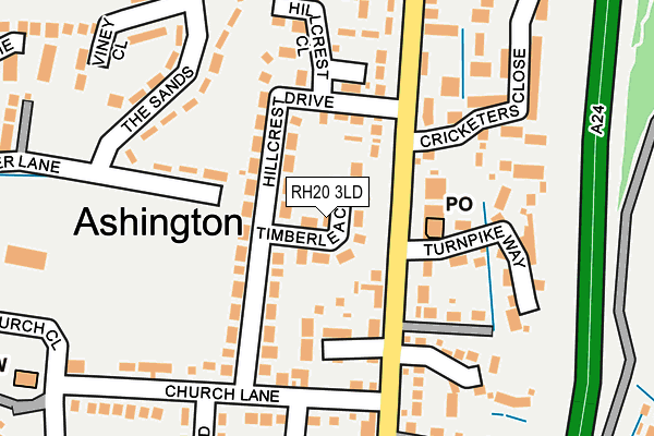 RH20 3LD map - OS OpenMap – Local (Ordnance Survey)