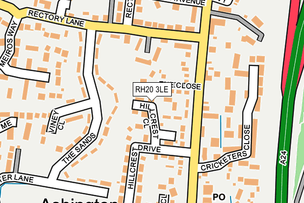 RH20 3LE map - OS OpenMap – Local (Ordnance Survey)