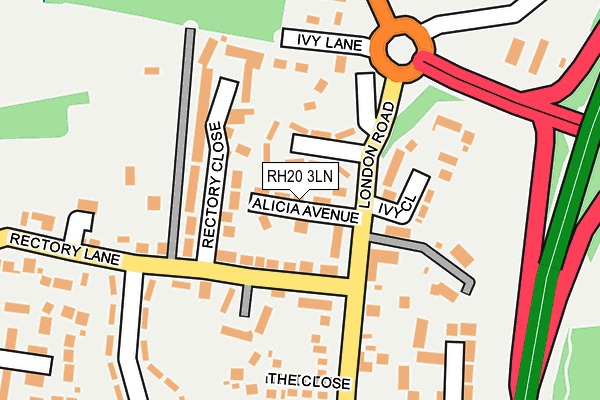 RH20 3LN map - OS OpenMap – Local (Ordnance Survey)