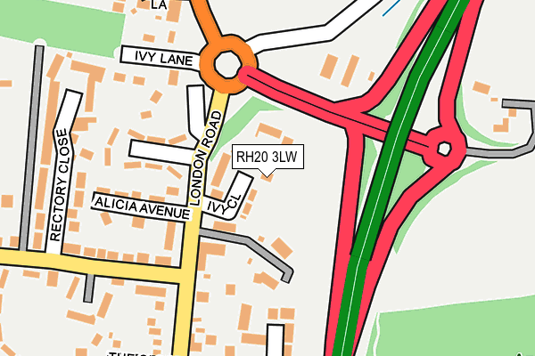 RH20 3LW map - OS OpenMap – Local (Ordnance Survey)