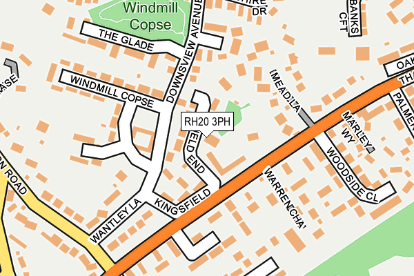 RH20 3PH map - OS OpenMap – Local (Ordnance Survey)