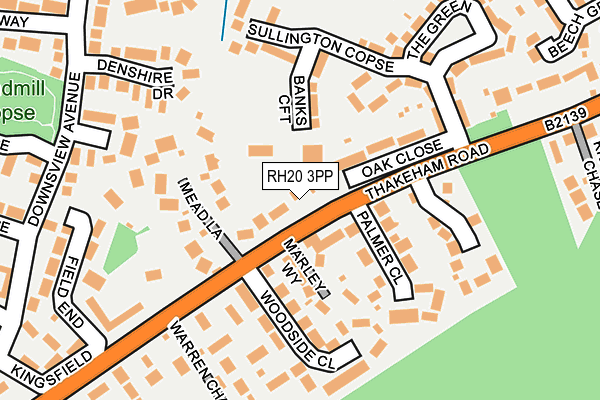 RH20 3PP map - OS OpenMap – Local (Ordnance Survey)