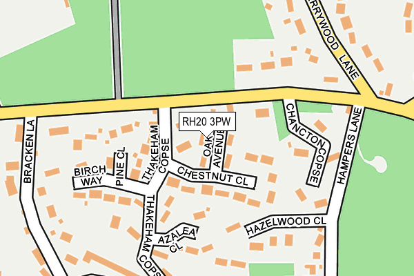 RH20 3PW map - OS OpenMap – Local (Ordnance Survey)