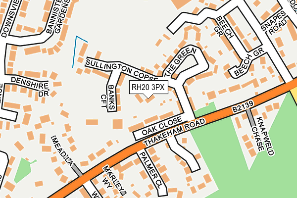 RH20 3PX map - OS OpenMap – Local (Ordnance Survey)