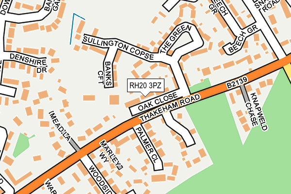 RH20 3PZ map - OS OpenMap – Local (Ordnance Survey)