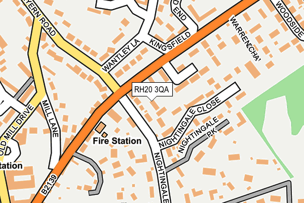 RH20 3QA map - OS OpenMap – Local (Ordnance Survey)