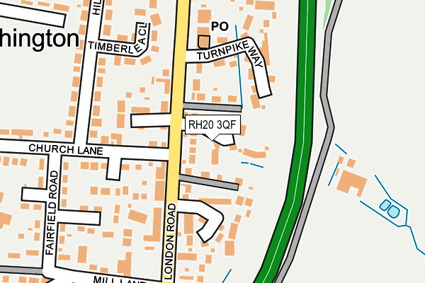 RH20 3QF map - OS OpenMap – Local (Ordnance Survey)