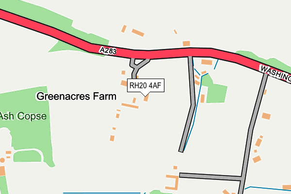 RH20 4AF map - OS OpenMap – Local (Ordnance Survey)
