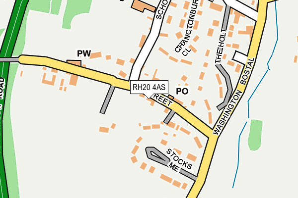 RH20 4AS map - OS OpenMap – Local (Ordnance Survey)