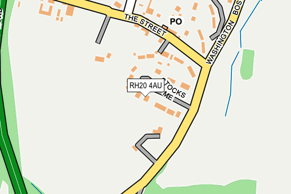 RH20 4AU map - OS OpenMap – Local (Ordnance Survey)