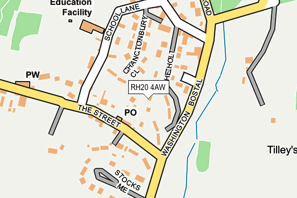 RH20 4AW map - OS OpenMap – Local (Ordnance Survey)