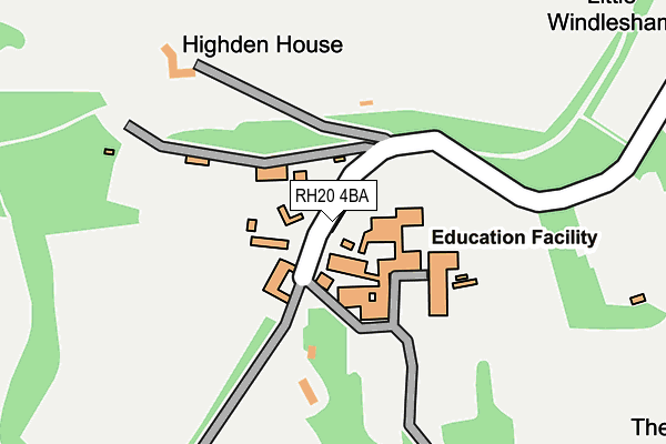 RH20 4BA map - OS OpenMap – Local (Ordnance Survey)