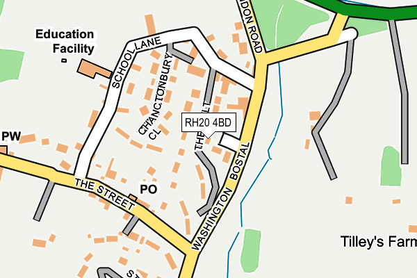 RH20 4BD map - OS OpenMap – Local (Ordnance Survey)