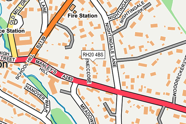 RH20 4BS map - OS OpenMap – Local (Ordnance Survey)