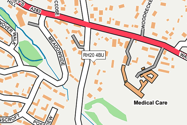 RH20 4BU map - OS OpenMap – Local (Ordnance Survey)