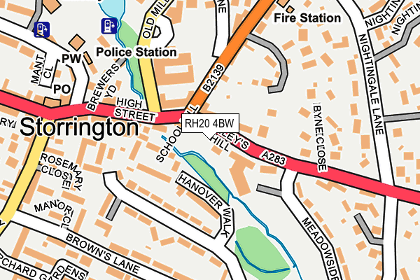 RH20 4BW map - OS OpenMap – Local (Ordnance Survey)