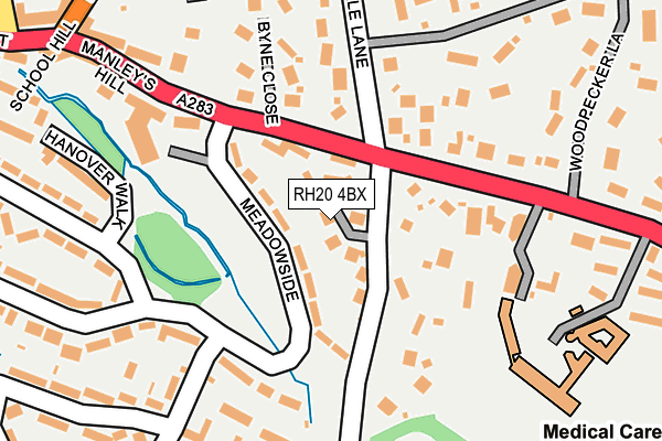 RH20 4BX map - OS OpenMap – Local (Ordnance Survey)