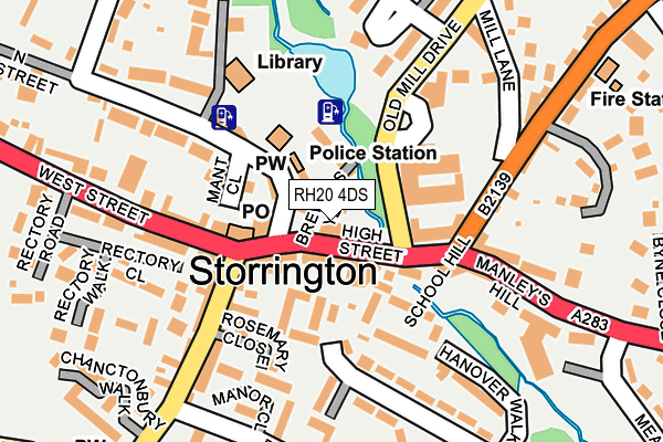 RH20 4DS map - OS OpenMap – Local (Ordnance Survey)