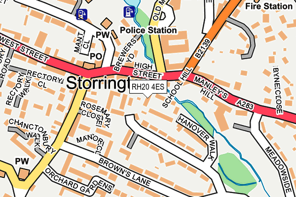 RH20 4ES map - OS OpenMap – Local (Ordnance Survey)