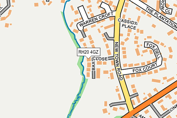 RH20 4GZ map - OS OpenMap – Local (Ordnance Survey)