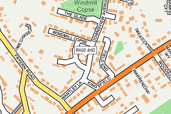 RH20 4HD map - OS OpenMap – Local (Ordnance Survey)