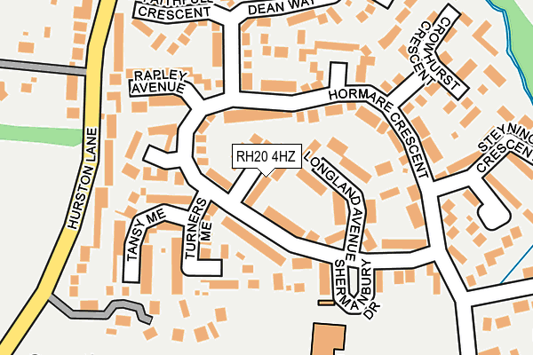 RH20 4HZ map - OS OpenMap – Local (Ordnance Survey)