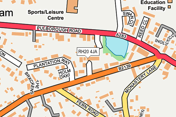 RH20 4JA map - OS OpenMap – Local (Ordnance Survey)