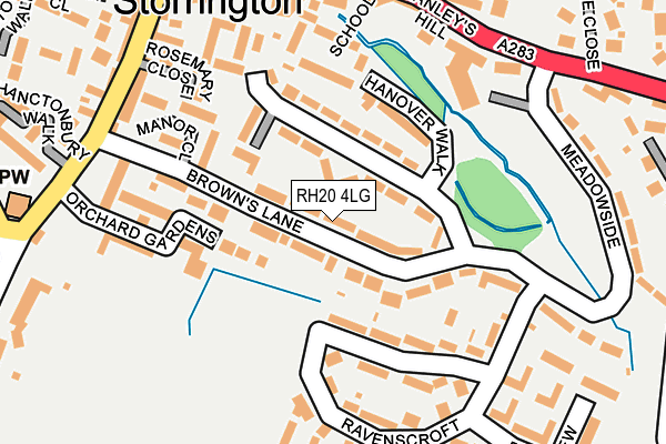 RH20 4LG map - OS OpenMap – Local (Ordnance Survey)