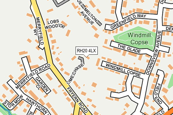 RH20 4LX map - OS OpenMap – Local (Ordnance Survey)