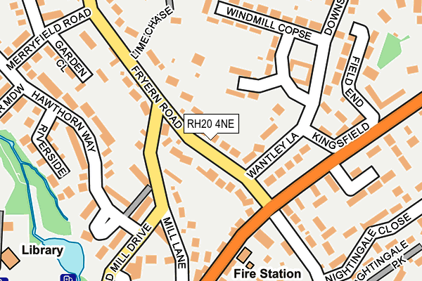 RH20 4NE map - OS OpenMap – Local (Ordnance Survey)