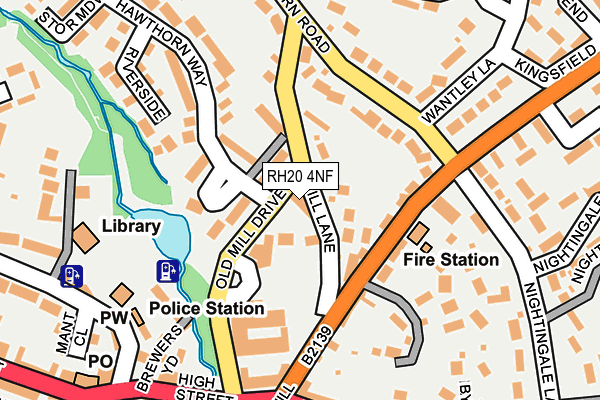 RH20 4NF map - OS OpenMap – Local (Ordnance Survey)