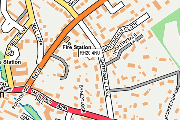 RH20 4NU map - OS OpenMap – Local (Ordnance Survey)